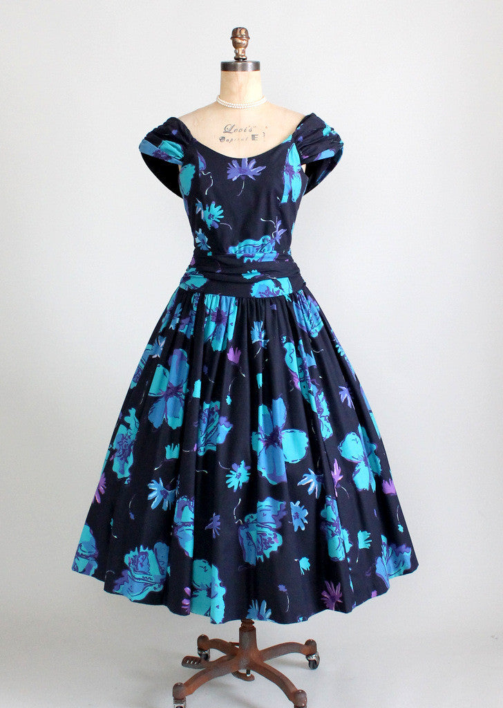 Vintage Laura Ashley Floral 1950s Style Dress - Raleigh Vintage