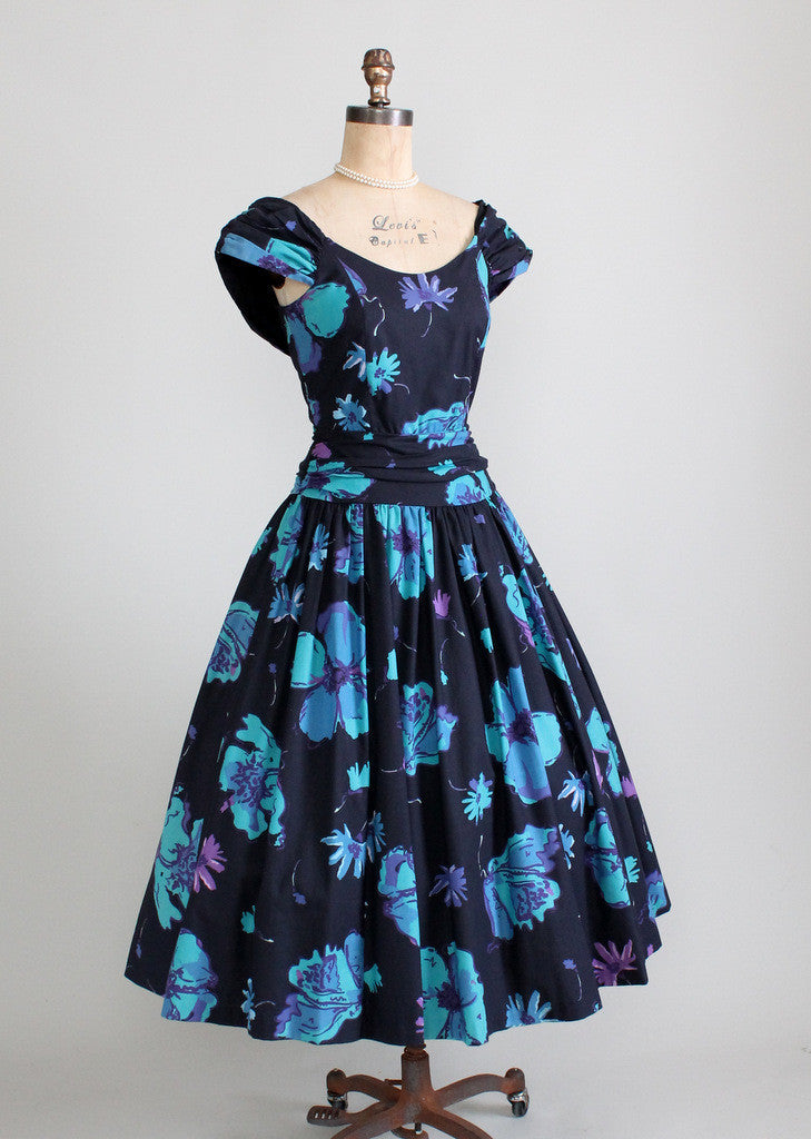 Vintage Laura Ashley Floral 1950s Style Dress - Raleigh Vintage