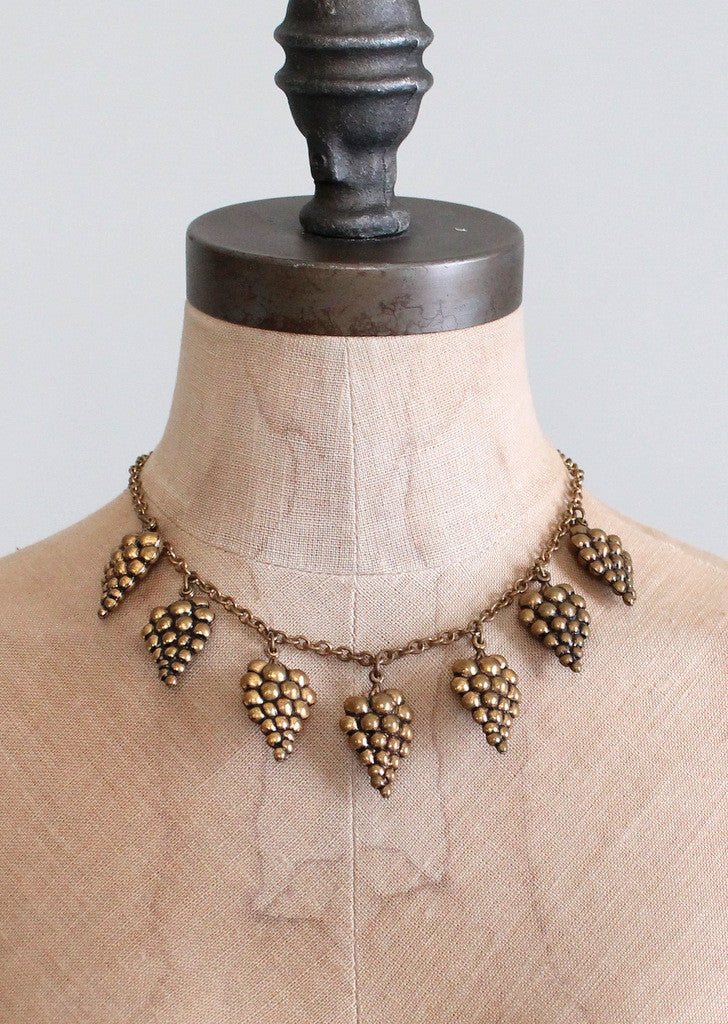 Vintage 1930s Brass Bacchanal Necklace