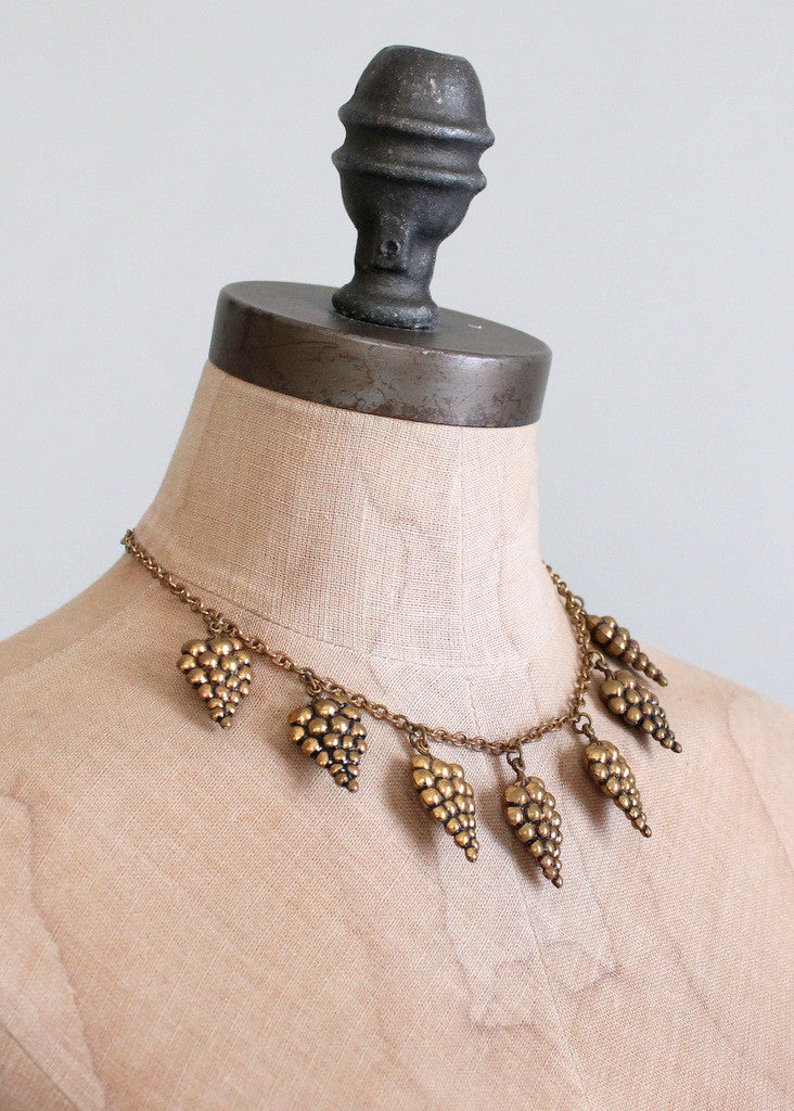 Vintage 1930s Brass Bacchanal Necklace