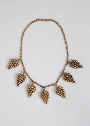 Vintage 1930s Brass Bacchanal Necklace