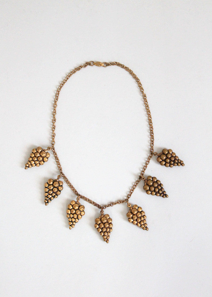 Vintage 1930s Brass Bacchanal Necklace