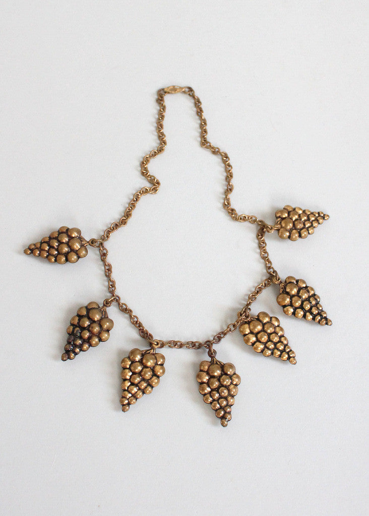 Vintage 1930s Brass Bacchanal Necklace