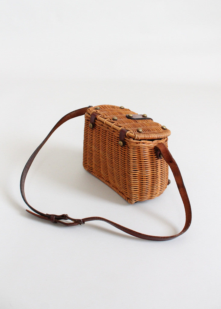 Vintage 1960s John Romain Wicker Creel Purse