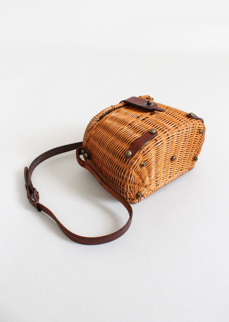 Vintage 1960s John Romain Wicker Creel Purse