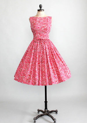 Vintage 1950s Peak Bloom Floral Day Dress
