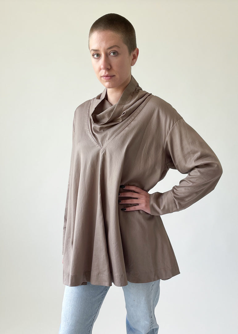 Issey Miyake Cowl Neck Tunic Top