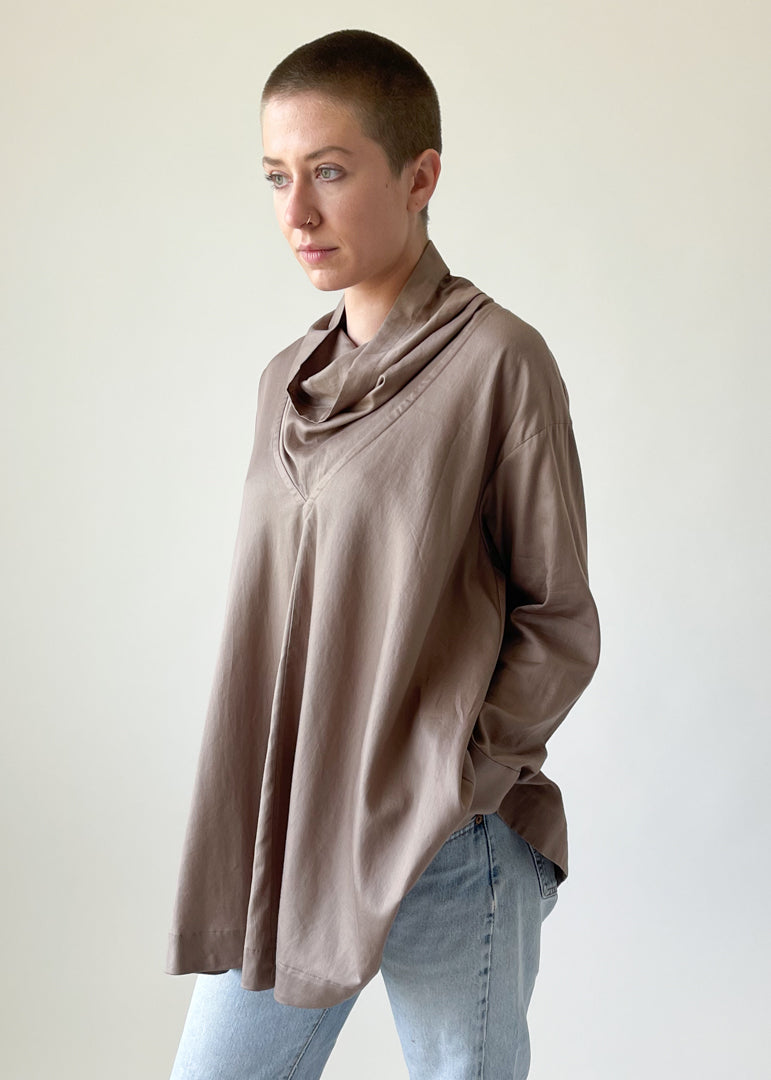 Issey Miyake Cowl Neck Tunic Top