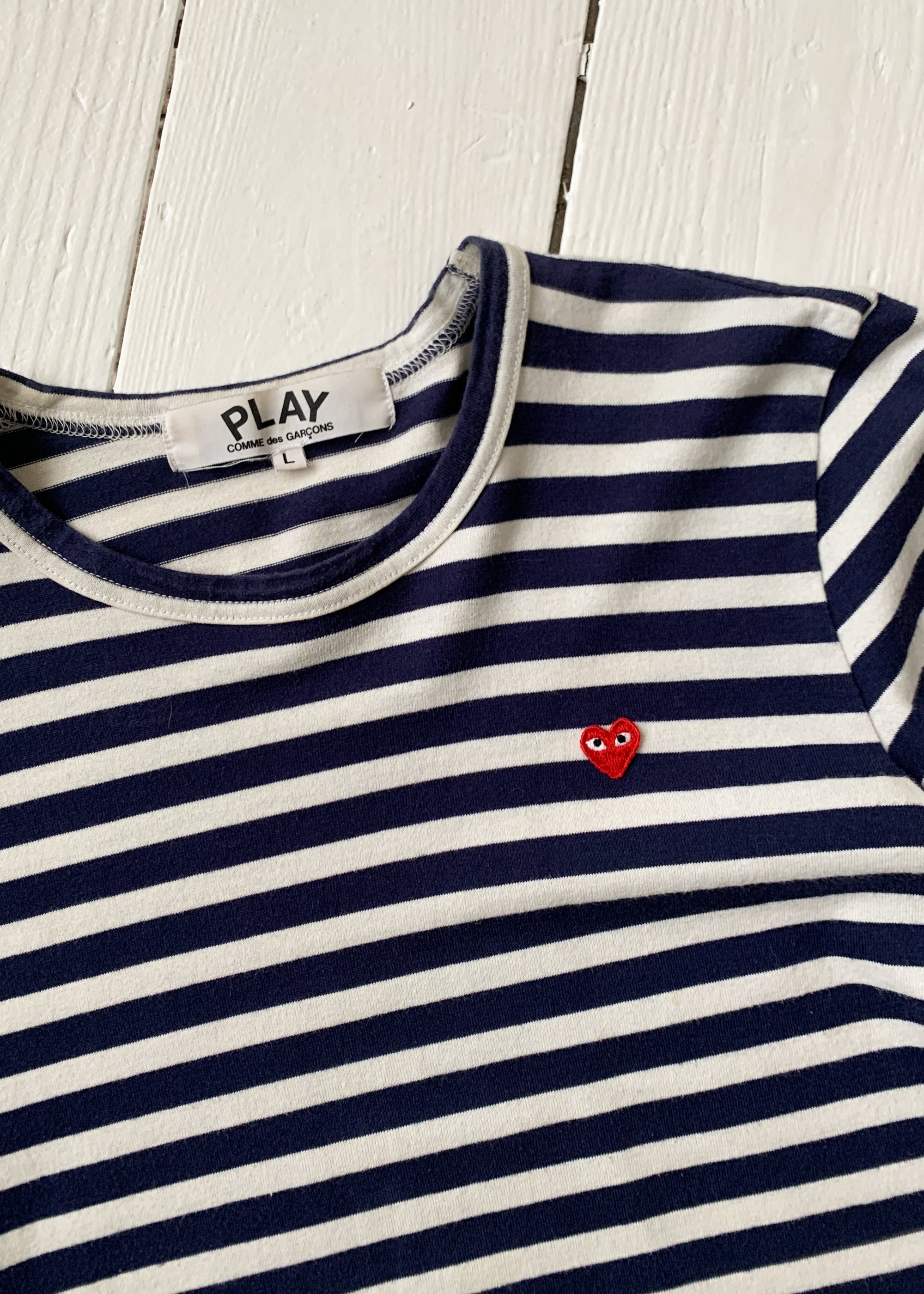Comme Des Garçons Play Striped Tee