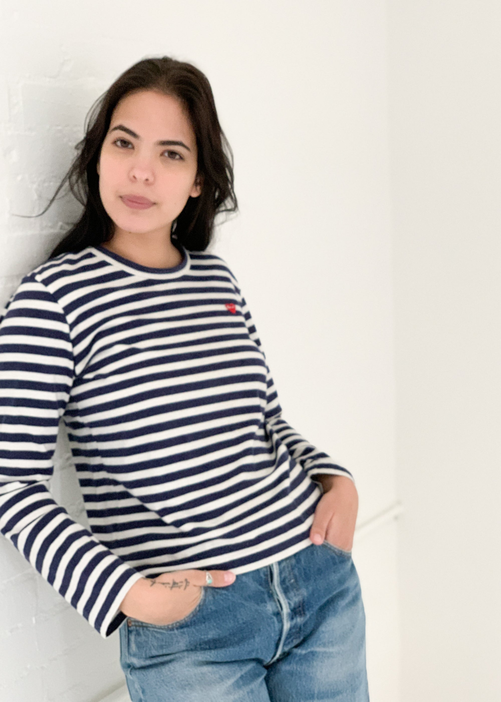 Comme Des Garçons Play Striped Tee