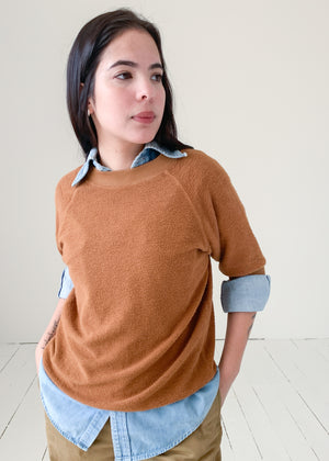 Jungmaven Short Sleeve Sherpa Fleece Sweatshirt - Copper