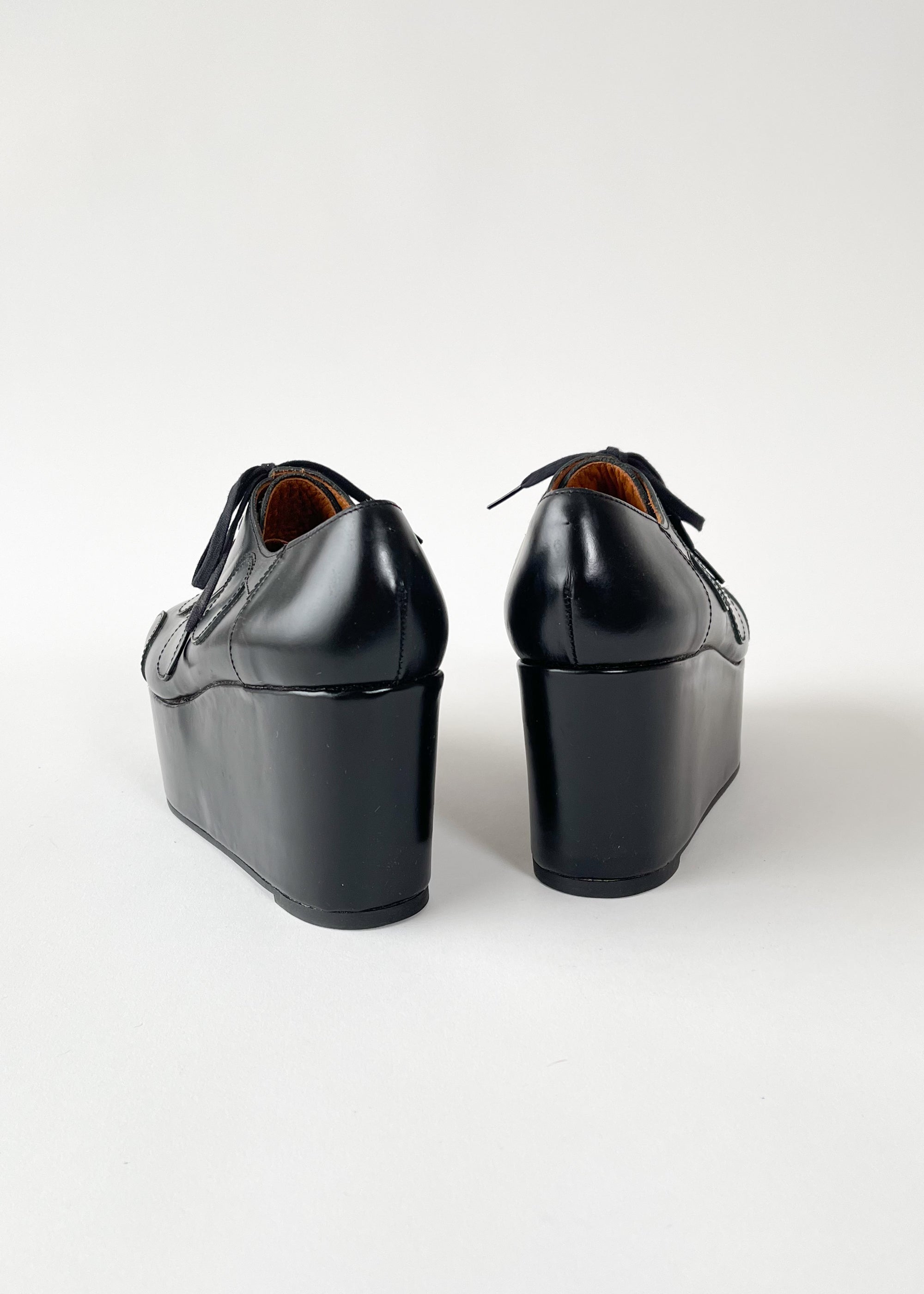 Junya Watanabe Comme des Garçons Platform Circle Patch Oxford Shoes