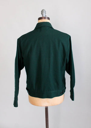 Vintage Late 1940s Masterbuilt Green Work Jacket