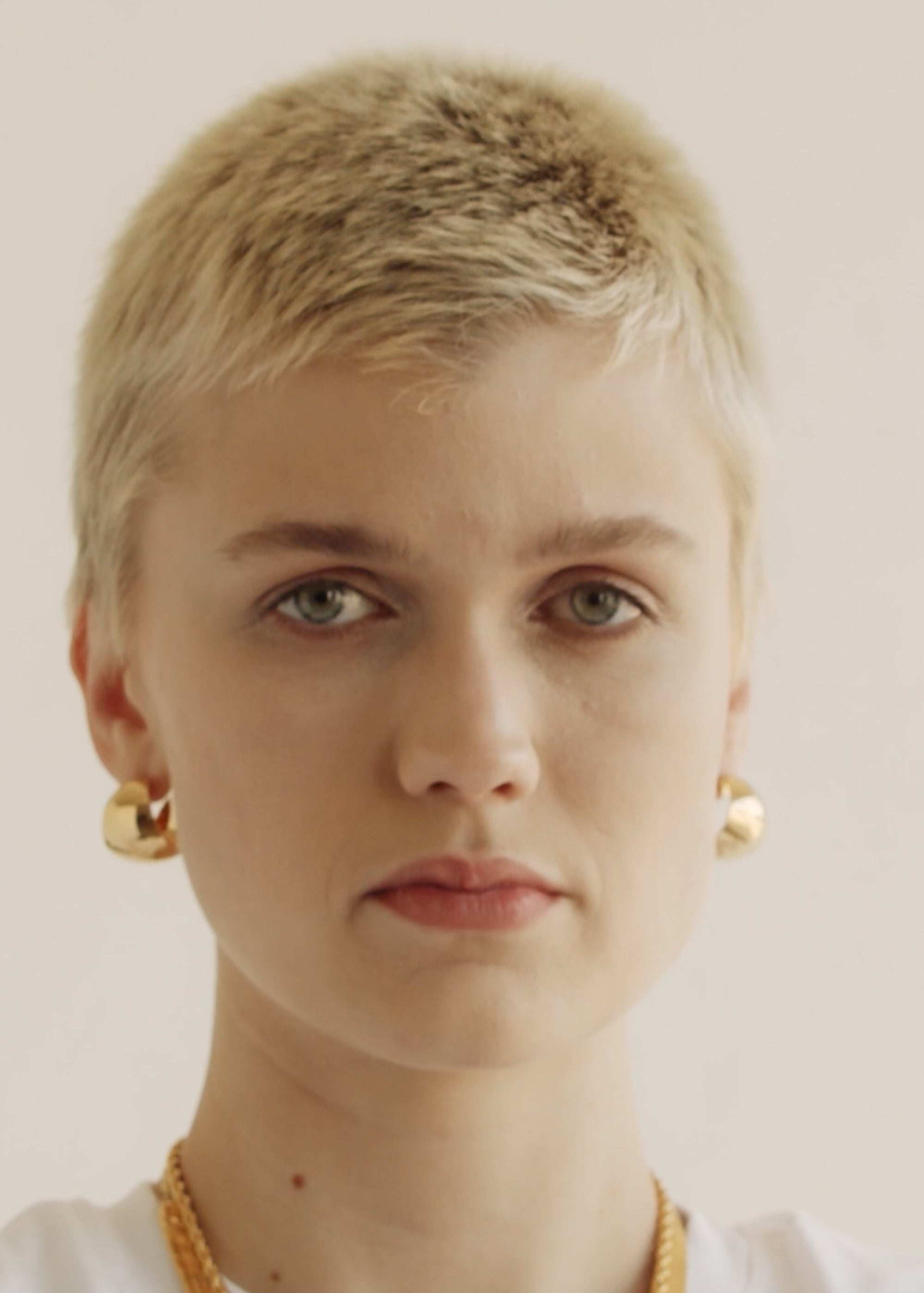 Gold Wide Domed Hoop Earrings