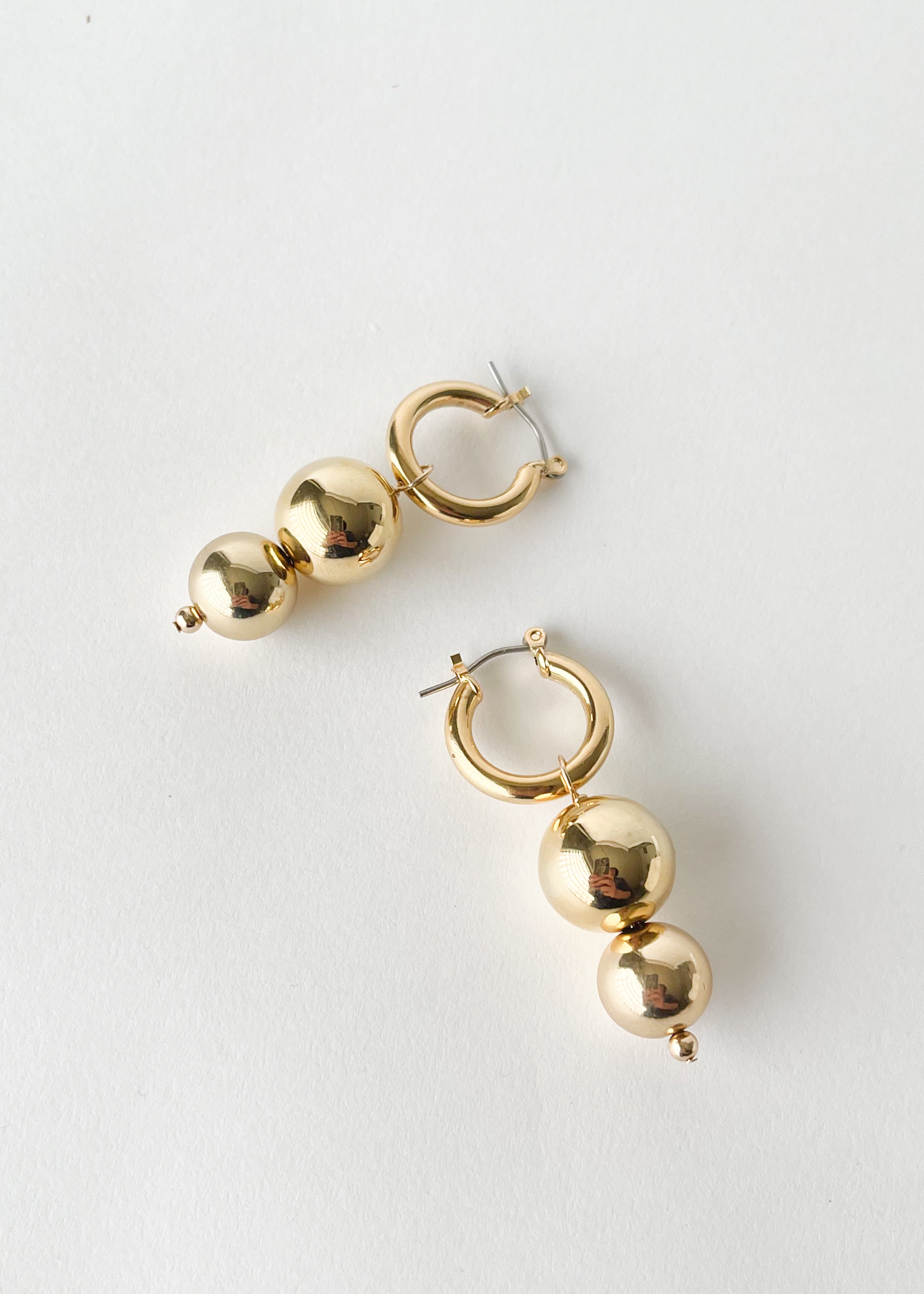 Gold Double Orb Hoops