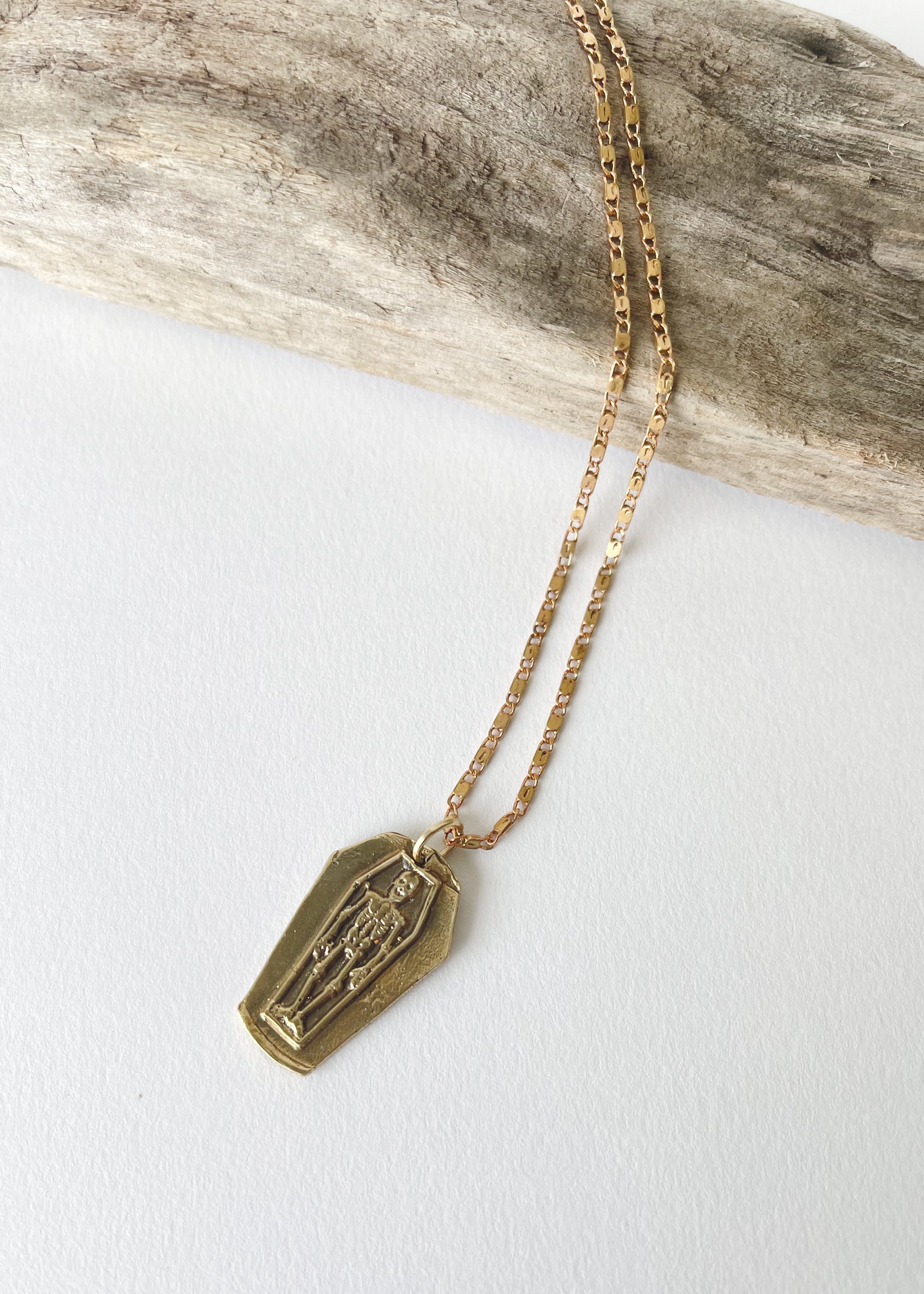 Momento Mori Skeleton Charm Pendant Necklace