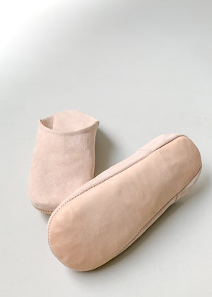 Moroccan Babouche Suede Slippers - Pink