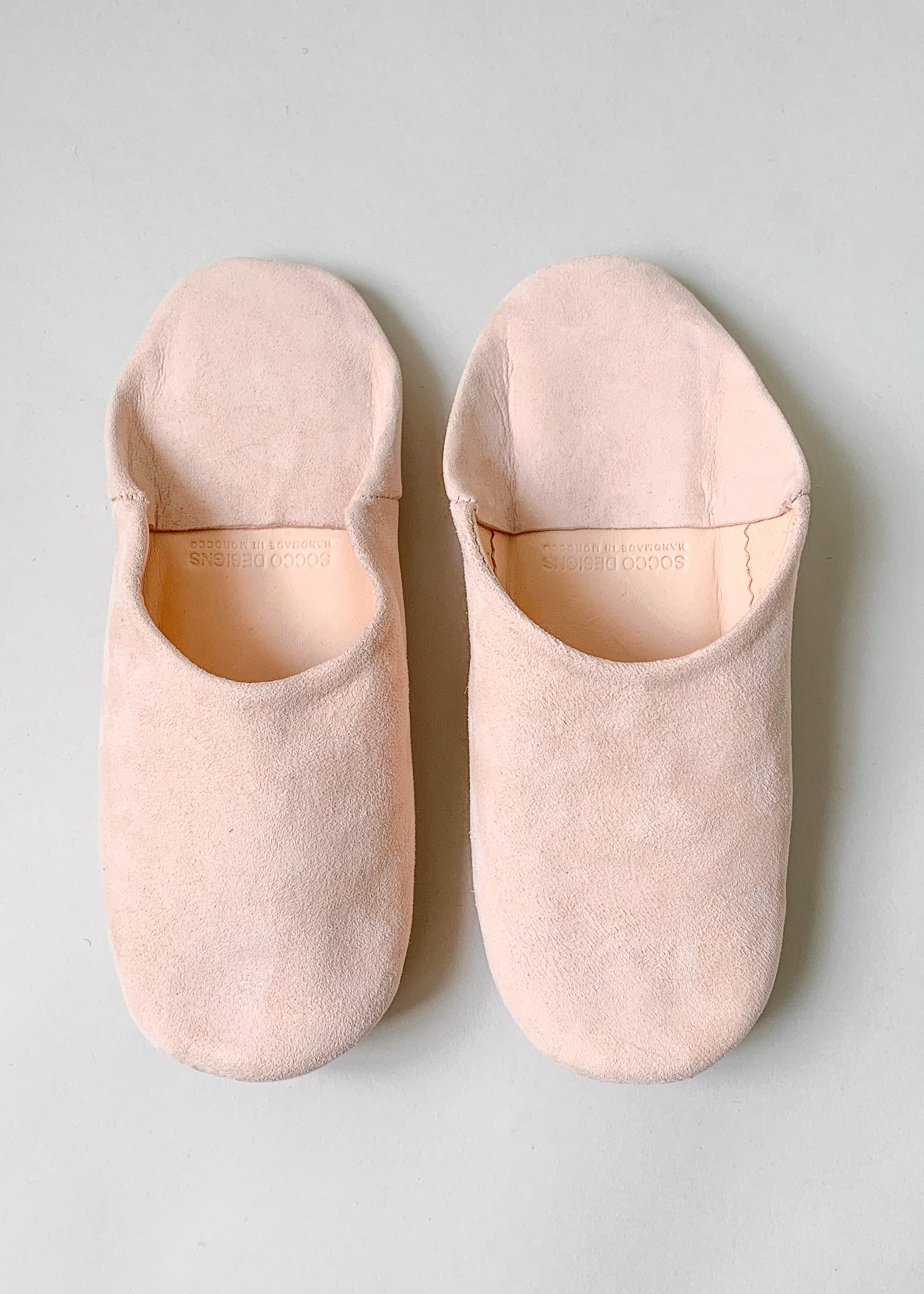 Moroccan Babouche Suede Slippers - Pink