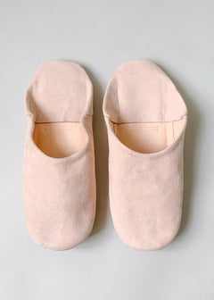 Moroccan Babouche Suede Slippers Pink Raleigh Vintage