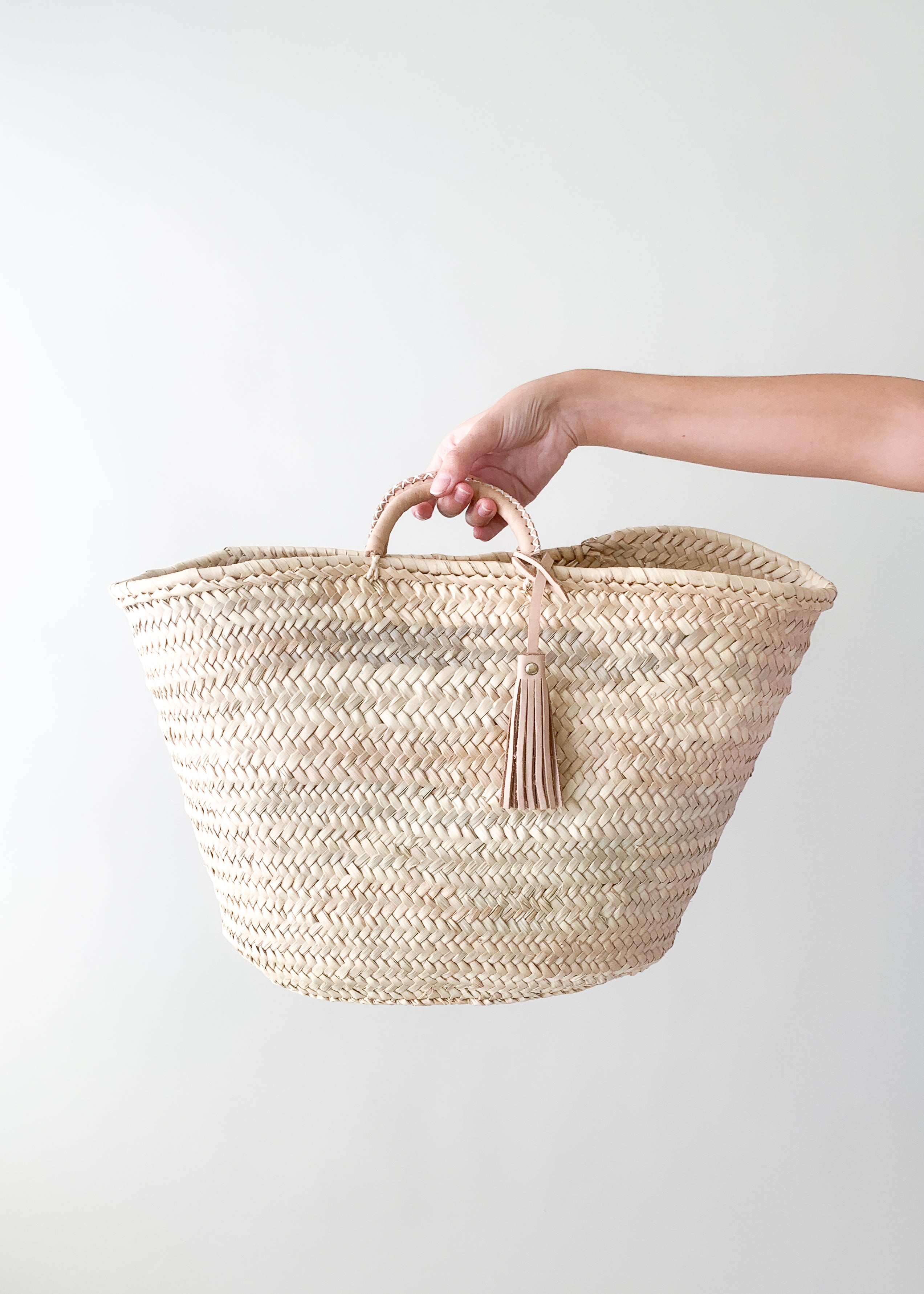 Moroccan Palm Leaf Tassel Tote