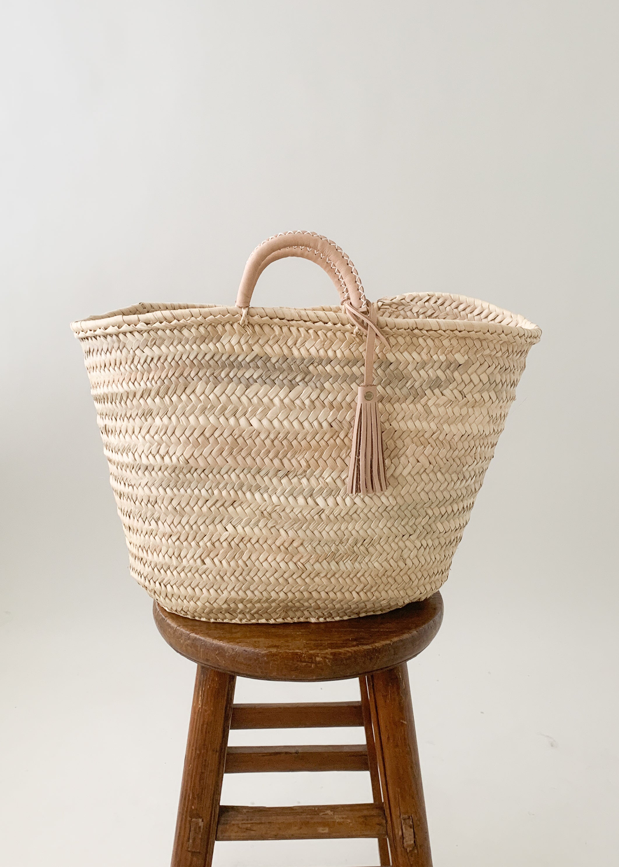 Moroccan Palm Leaf Tassel Tote
