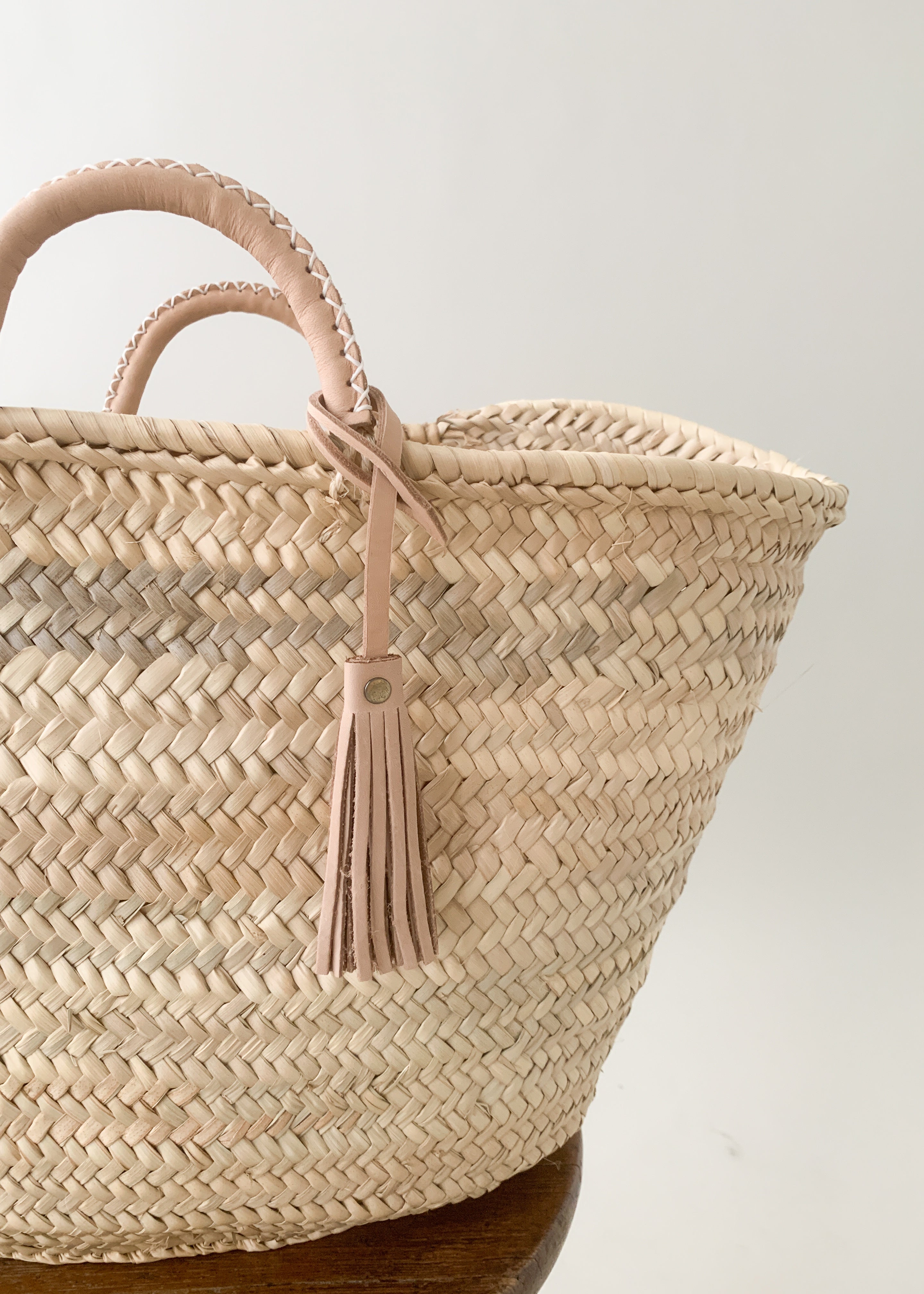 Moroccan Palm Leaf Tassel Tote
