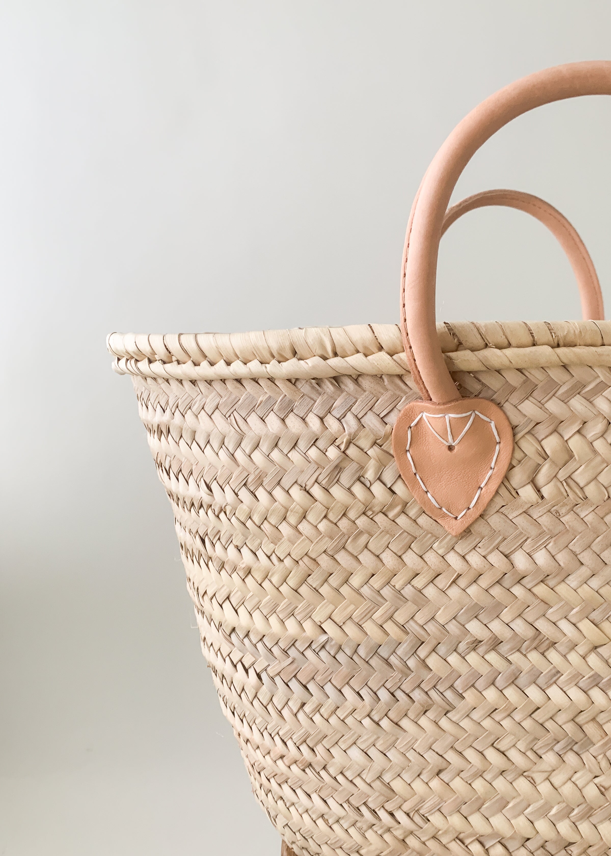 Moroccan Palm Leaf and Leather Tote