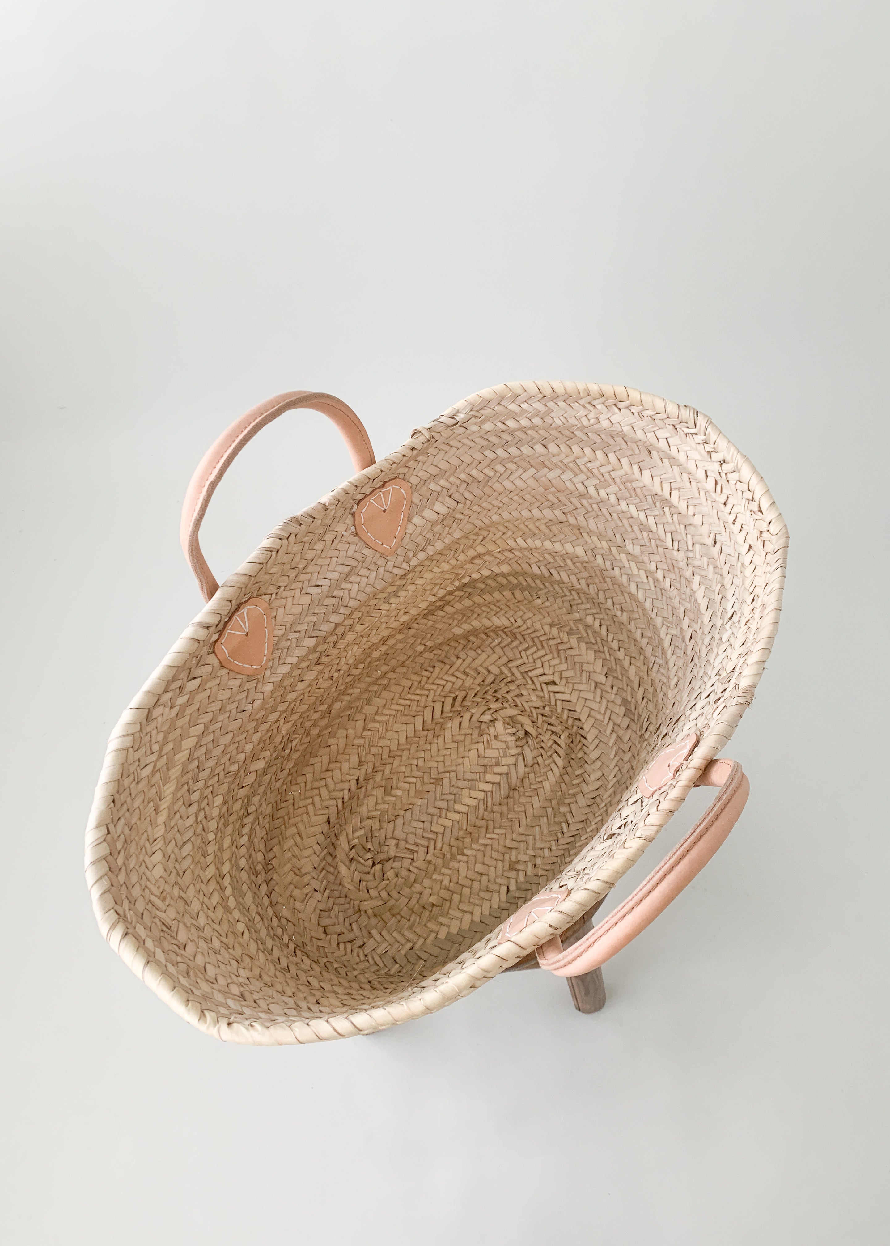 Moroccan Palm Leaf and Leather Tote