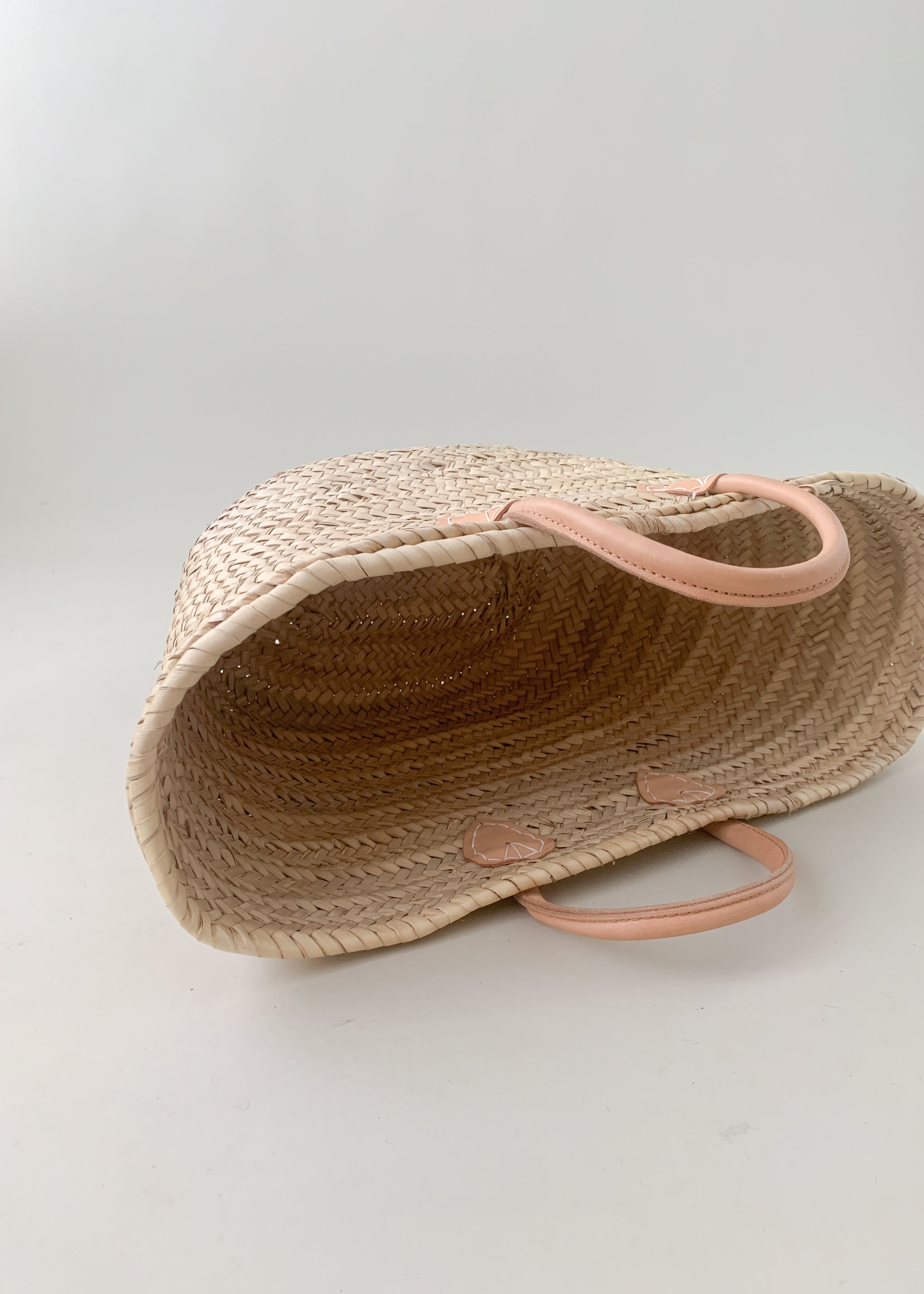 Moroccan Palm Leaf and Leather Tote