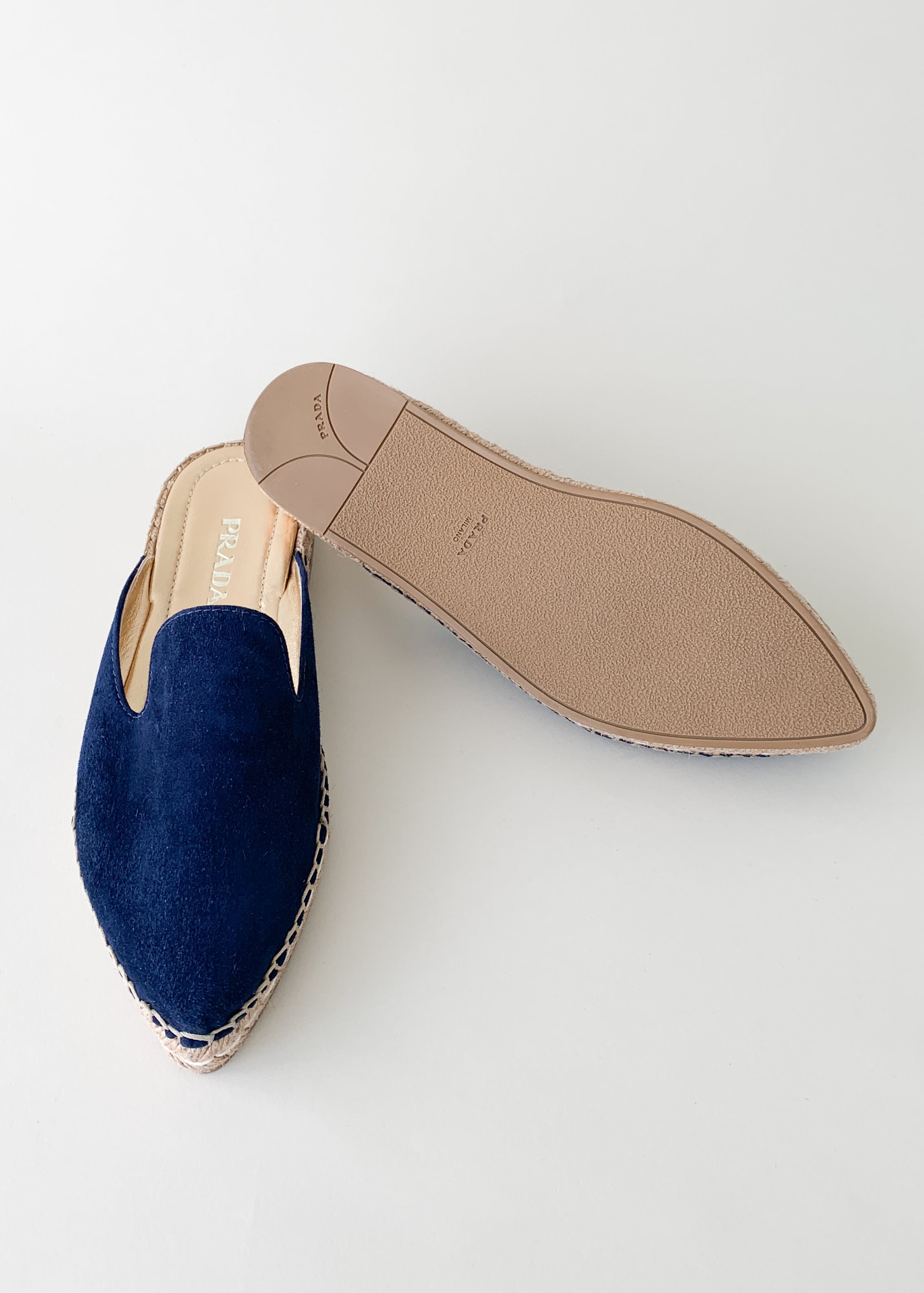 Prada Suede Espradille Slides