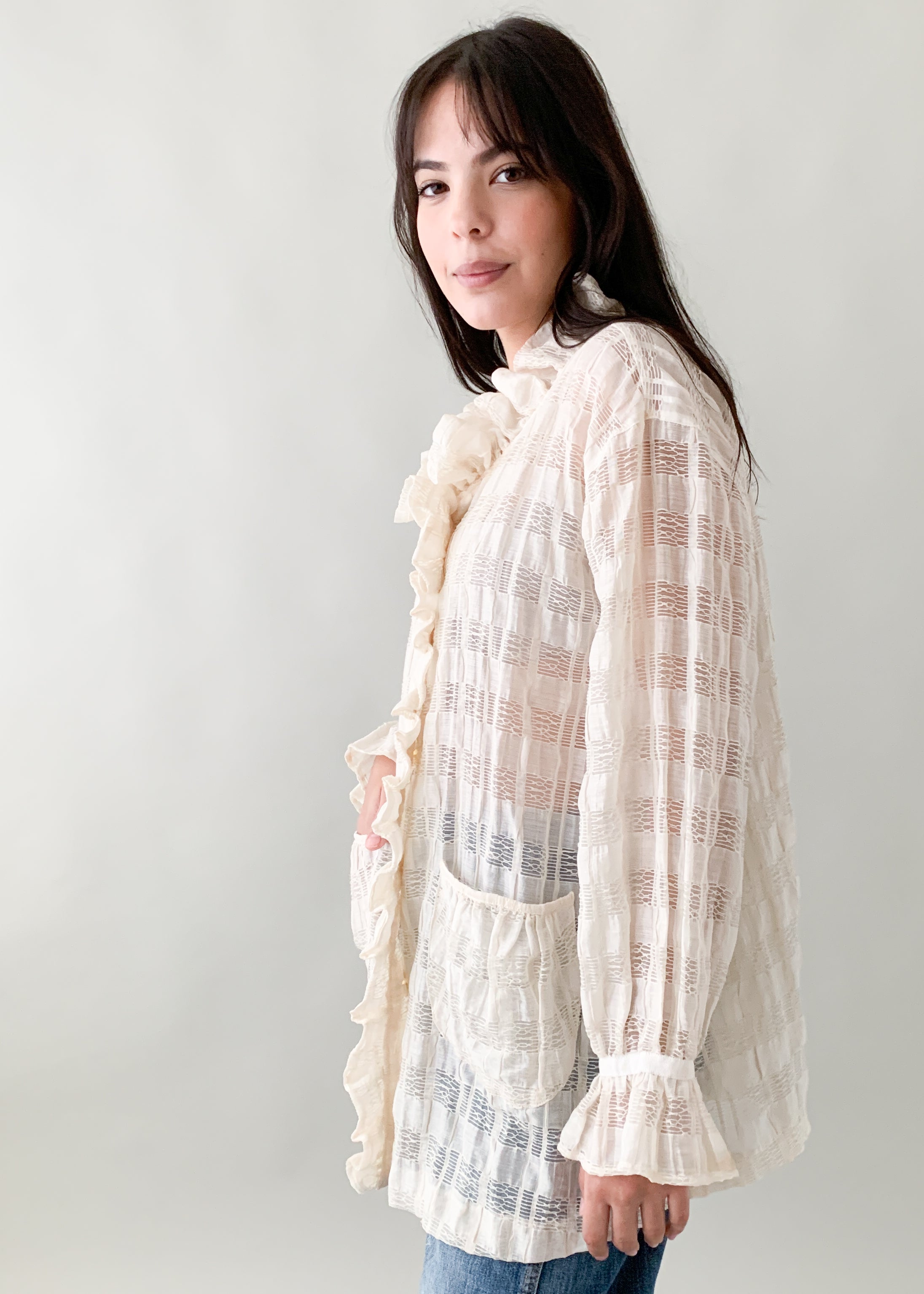 Italian Ruffled Smock Jacket