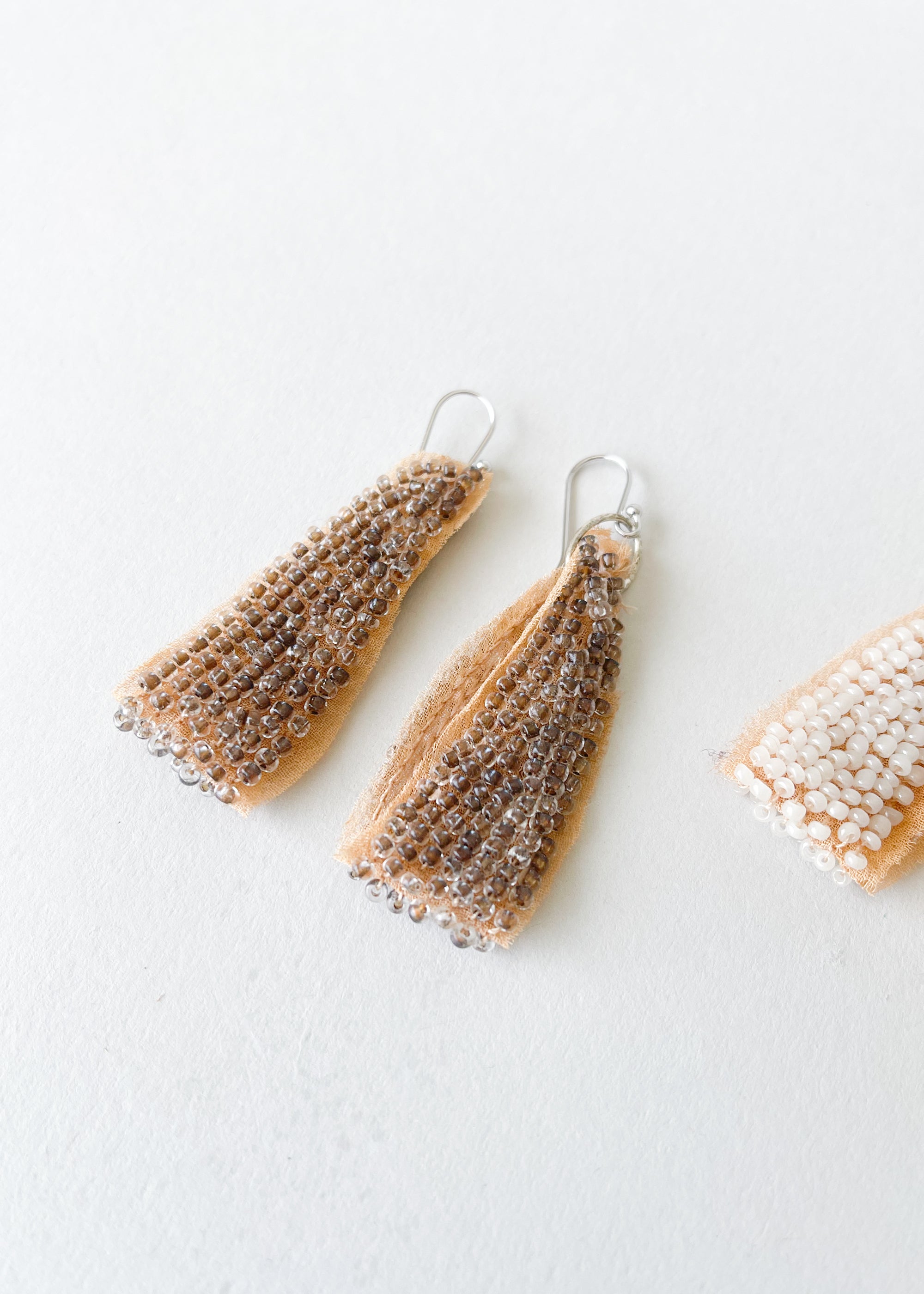 Reworked 1920s Dress Fabric Earrings