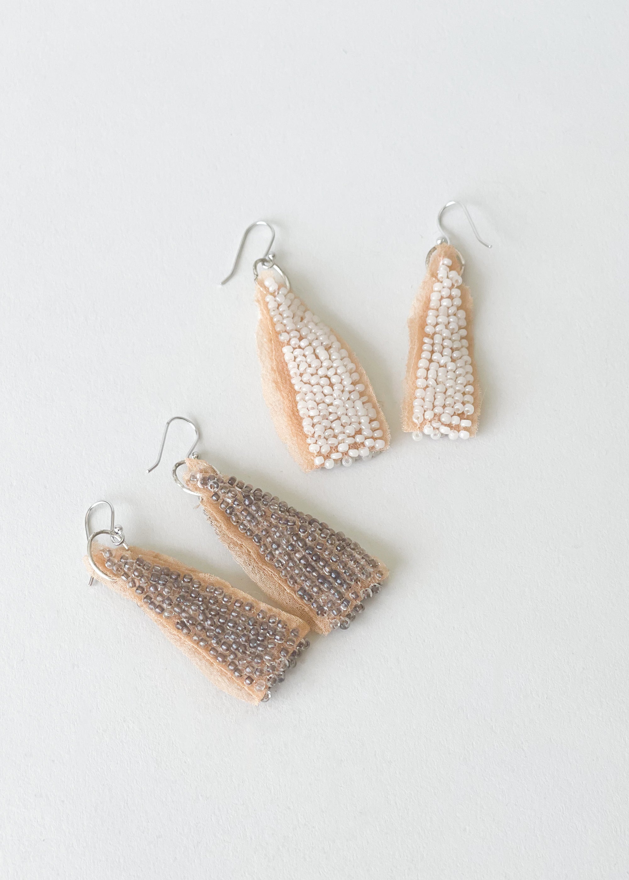 Reworked 1920s Dress Fabric Earrings