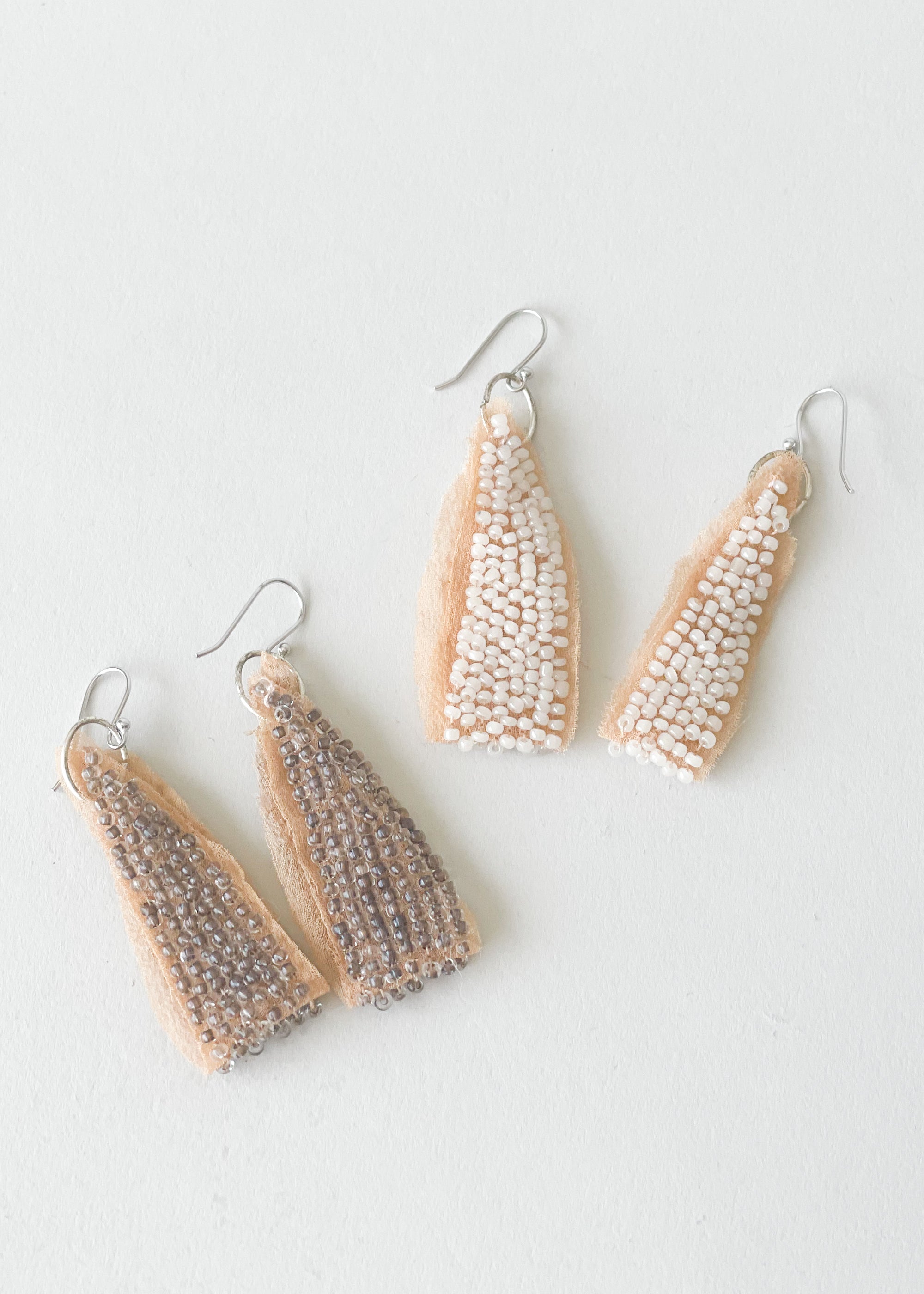 Reworked 1920s Dress Fabric Earrings