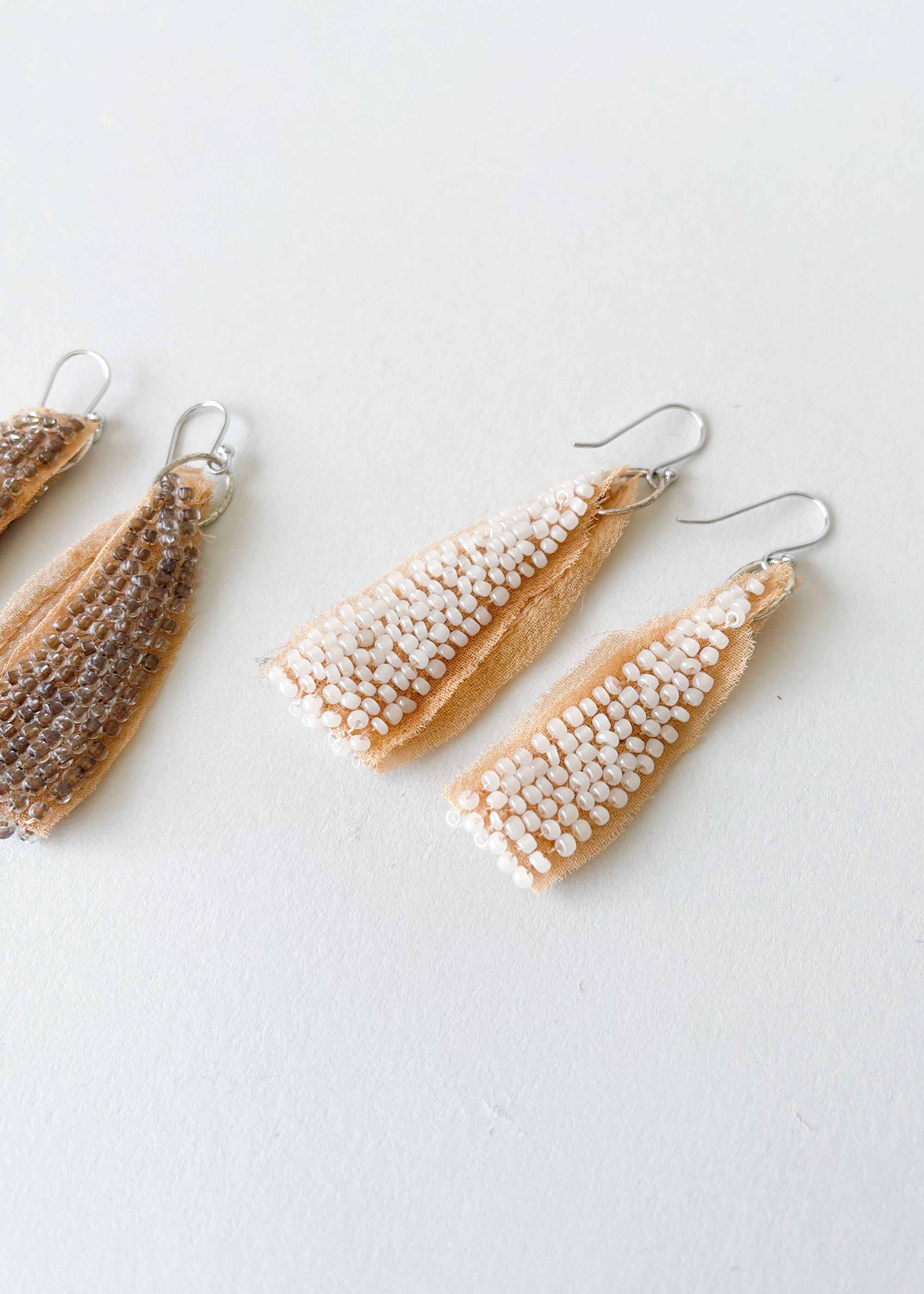 Reworked 1920s Dress Fabric Earrings