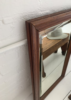 Antique Dutch Oak Beveled Mirror