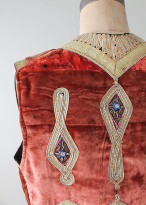 Vintage Turkish Embroidered Velvet Vest