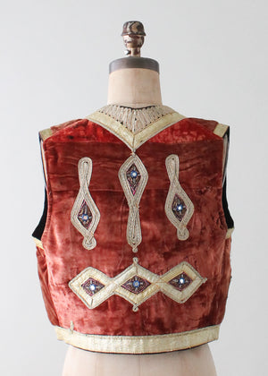 Vintage Turkish Embroidered Velvet Vest