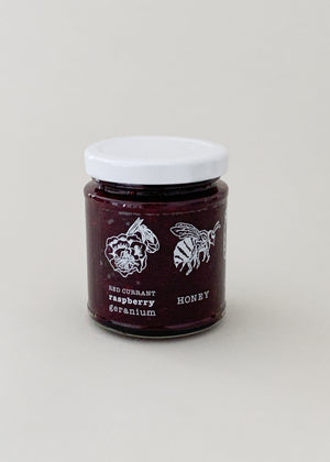 Raspberry Redcurrant Geranium Honey Jam