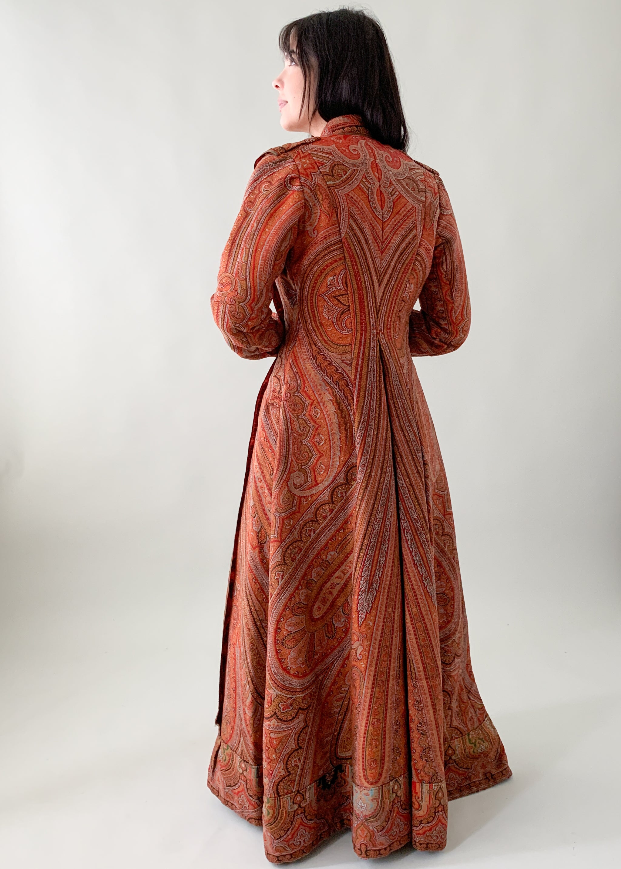 Antique Victorian Paisley Duster Coat - Raleigh Vintage