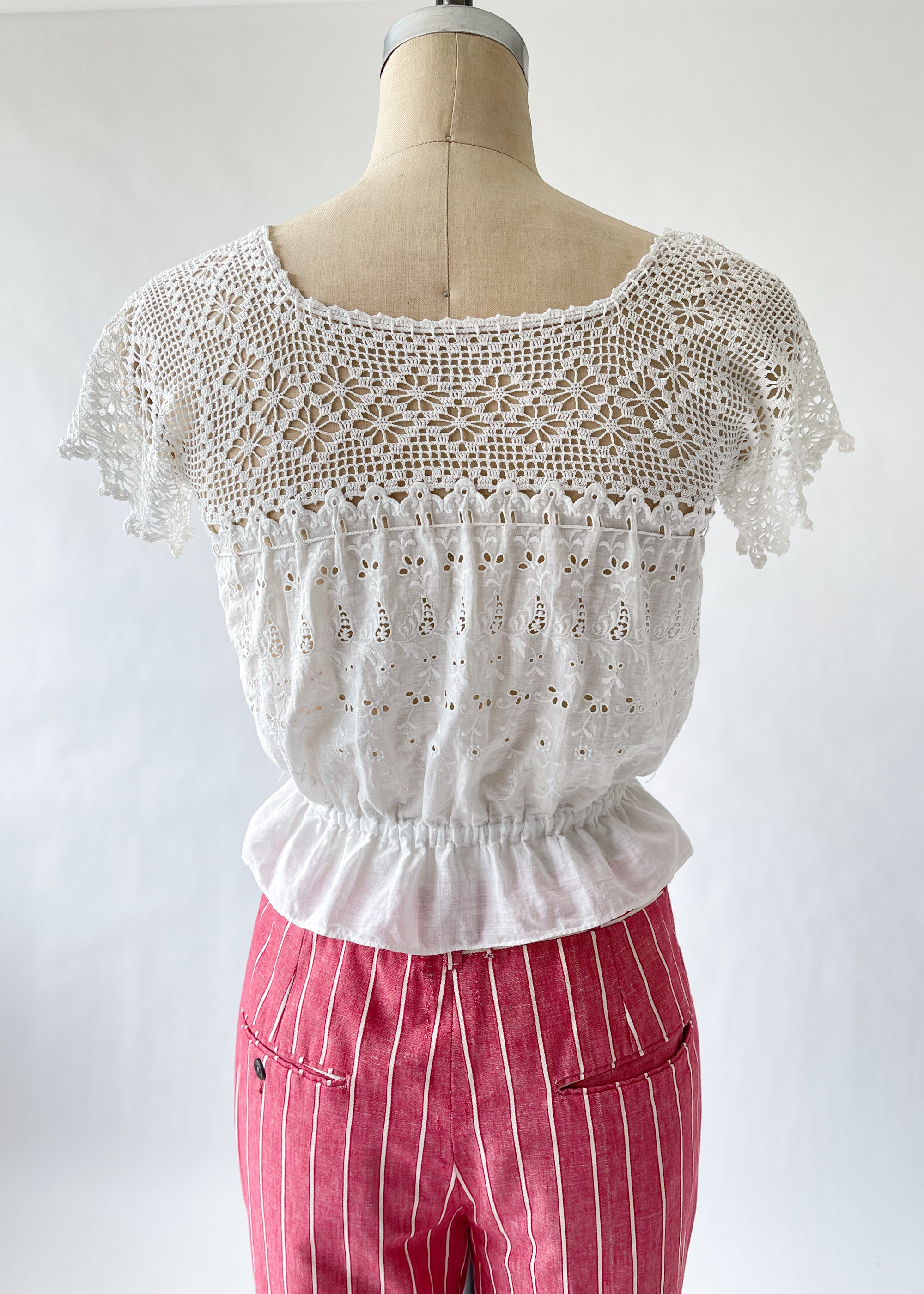Vintage Cotton and Lace Summer Top