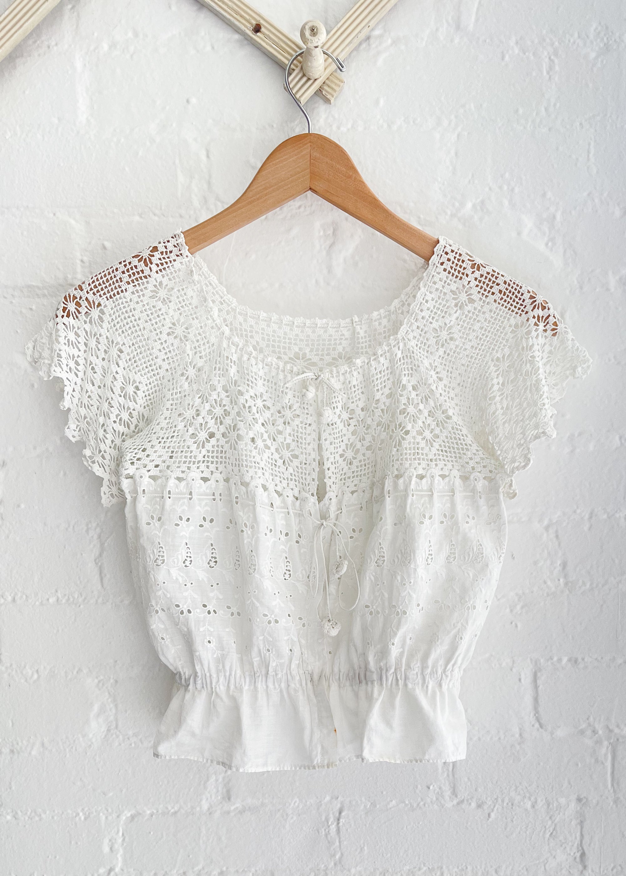 Vintage Cotton and Lace Summer Top
