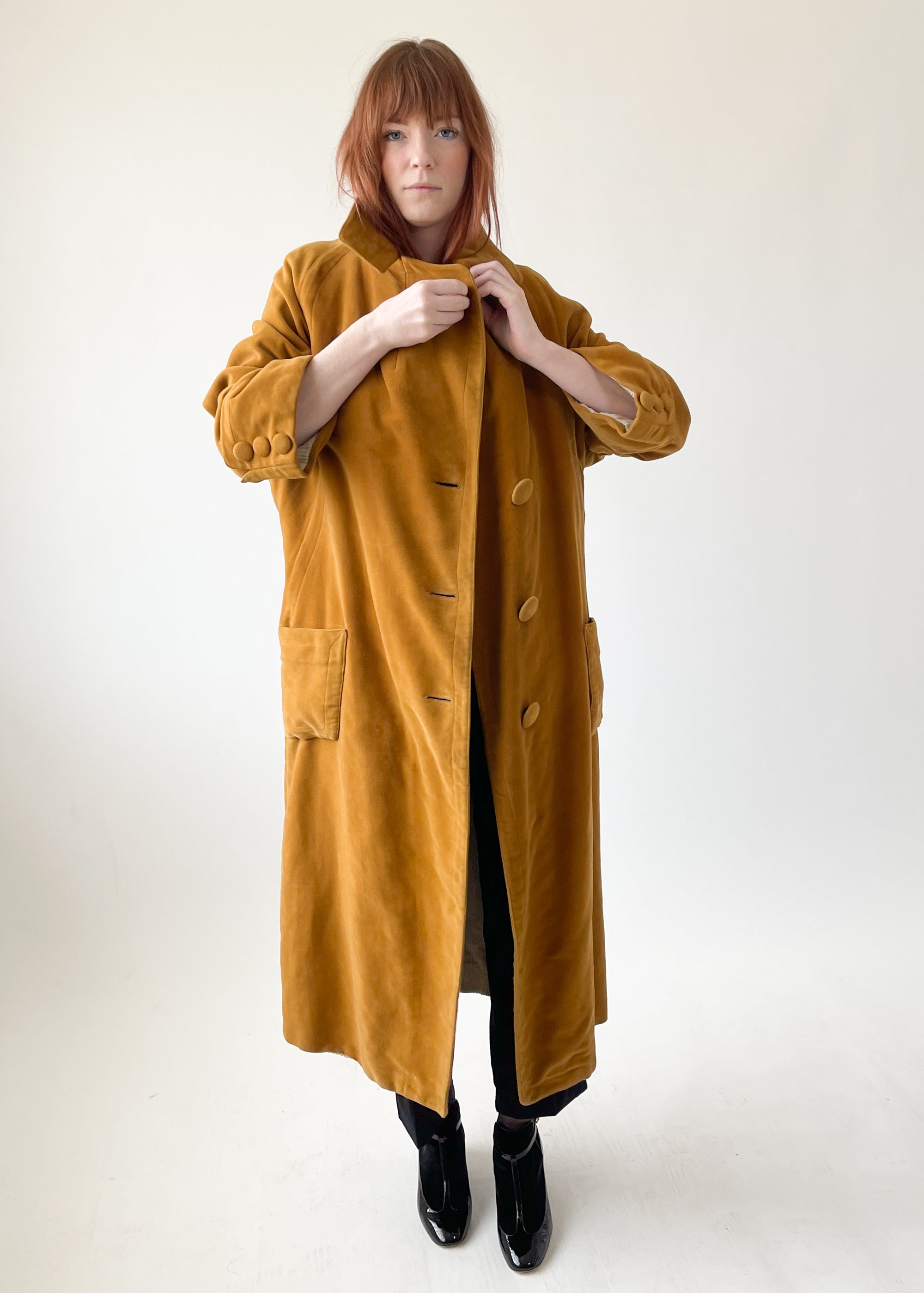 Vintage 1910s Velvet Duster Coat