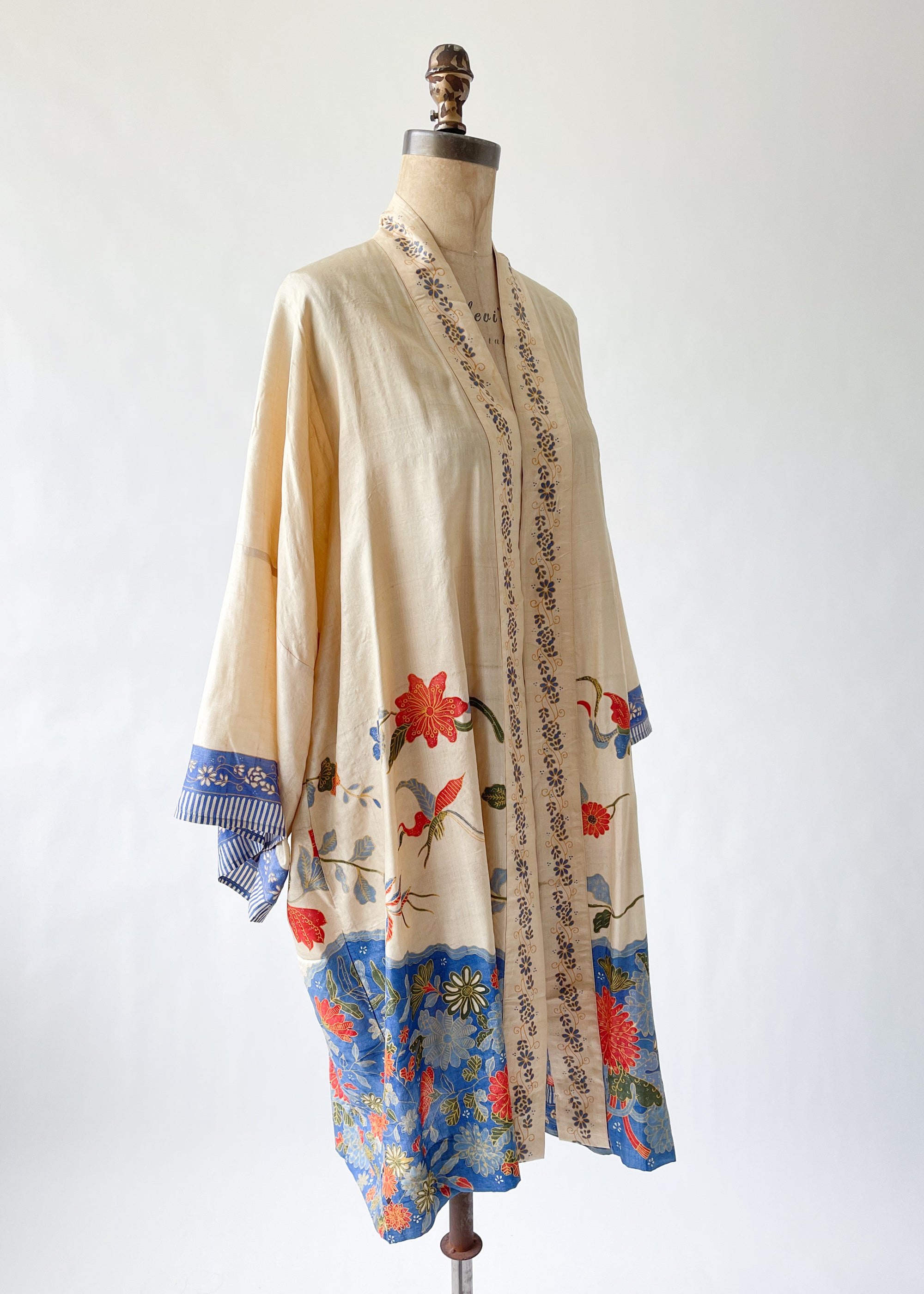 Vintage 1920s Pongee Silk Robe - Raleigh Vintage