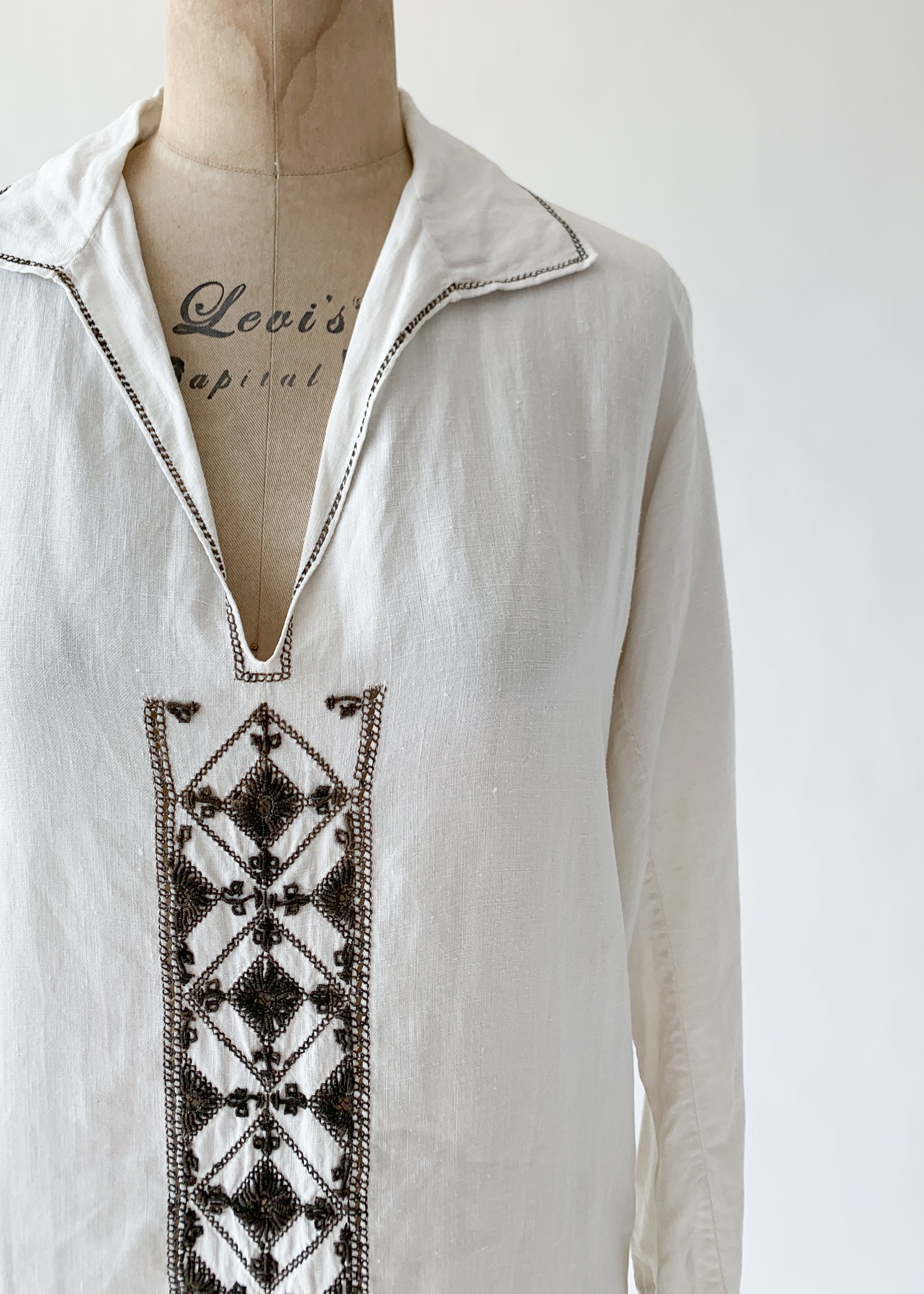 Vintage 1920s Arts and Crafts Linen Dress
