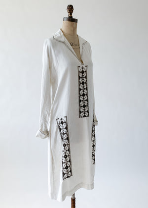 Vintage 1920s Arts and Crafts Linen Dress