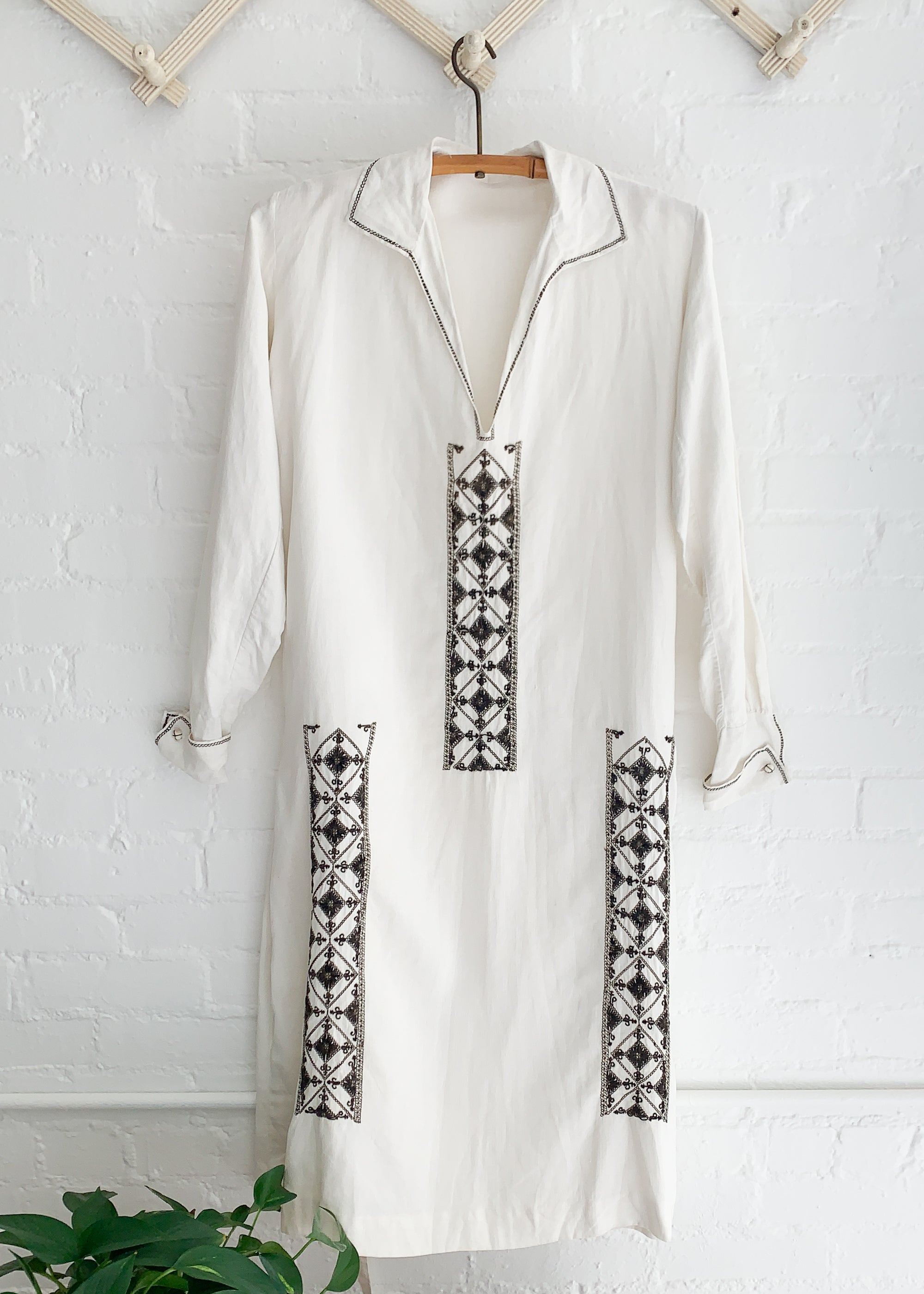 1920s linen dress Vintage 1920s Arts and Crafts Linen Dress