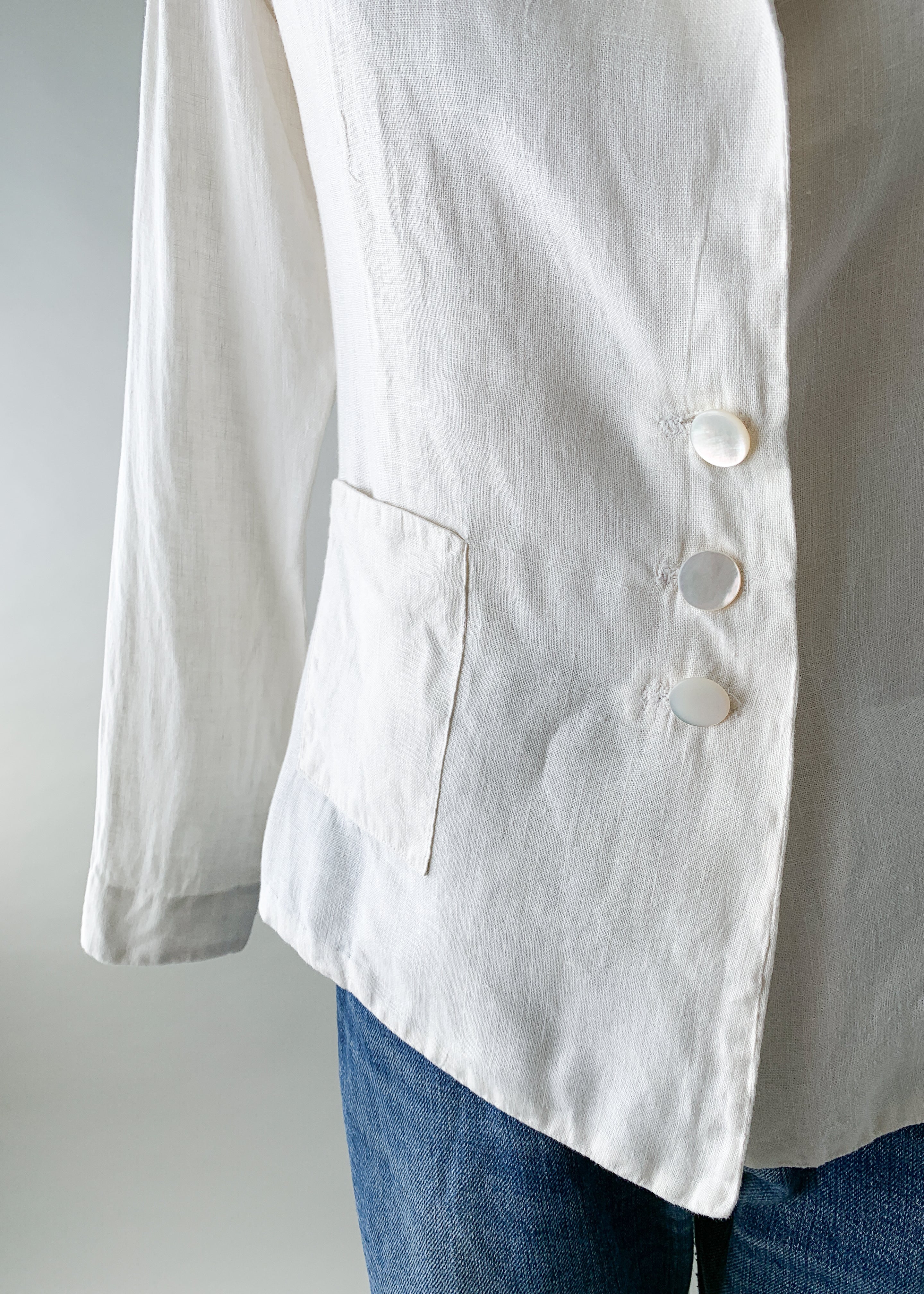 Vintage 1920s White Linen Jacket