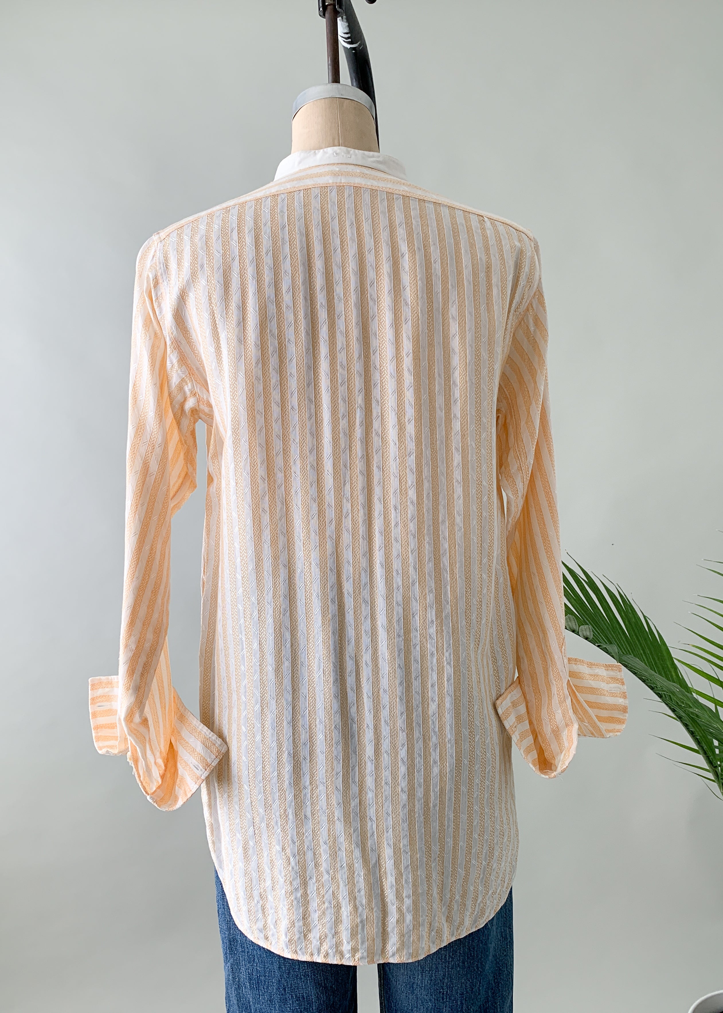 Vintage 1920s Peach Stripe Menswear Shirt