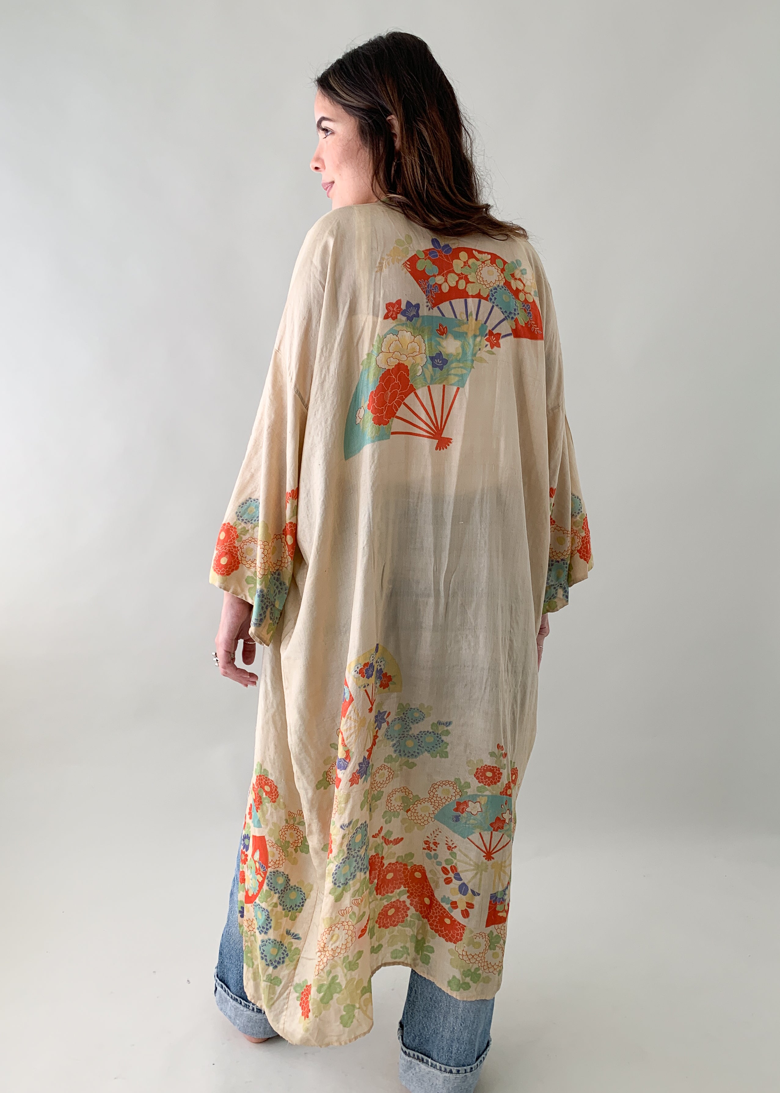 1920s Pongee Silk Asian Robe